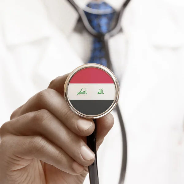 听诊器与国旗概念系列-伊拉克 — 图库照片