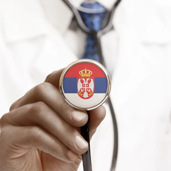 Stethoscope with national flag conceptual series - Serbia — Stock Photo, Image