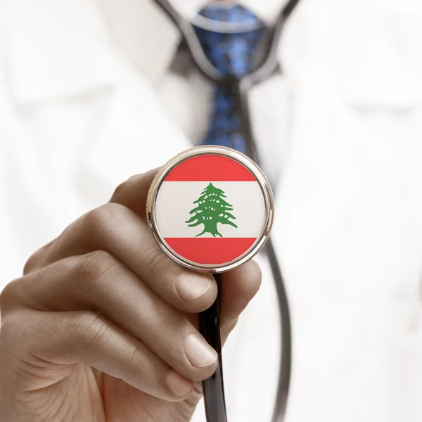 Stethoscope with national flag conceptual series - Lebanon — Stock Photo, Image