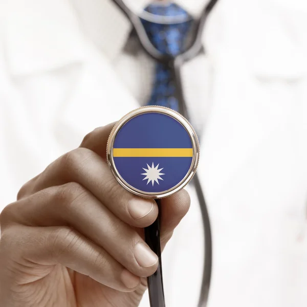 Stethoscope with national flag conceptual series - Nauru — Stock Photo, Image