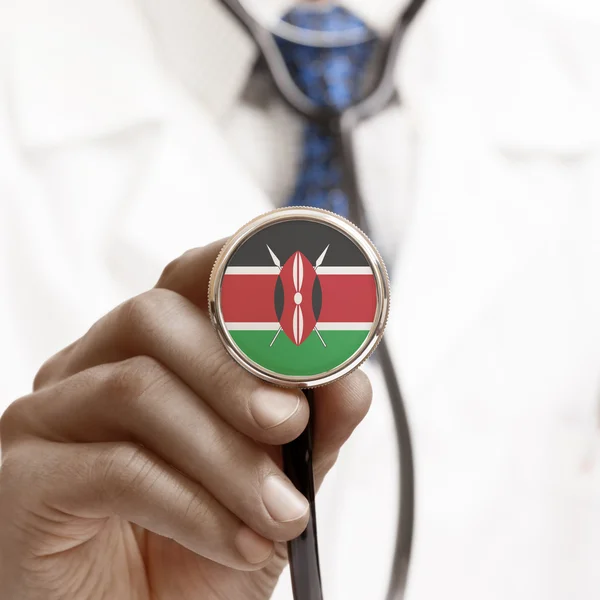 Fonendoskop s národní vlajkou koncepční series - Keňa — Stock fotografie