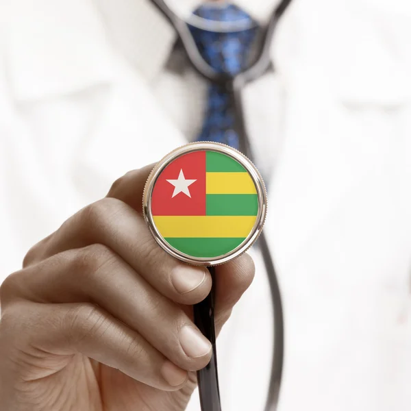 Stethoscope with national flag conceptual series - Togo — Stock Photo, Image