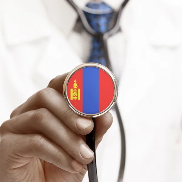 Stethoskop mit Nationalflagge konzeptionellen Serie - Mongolei — Stockfoto