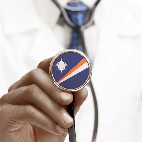 Stethoscope with national flag conceptual series - Marshall Isla — Stock Photo, Image