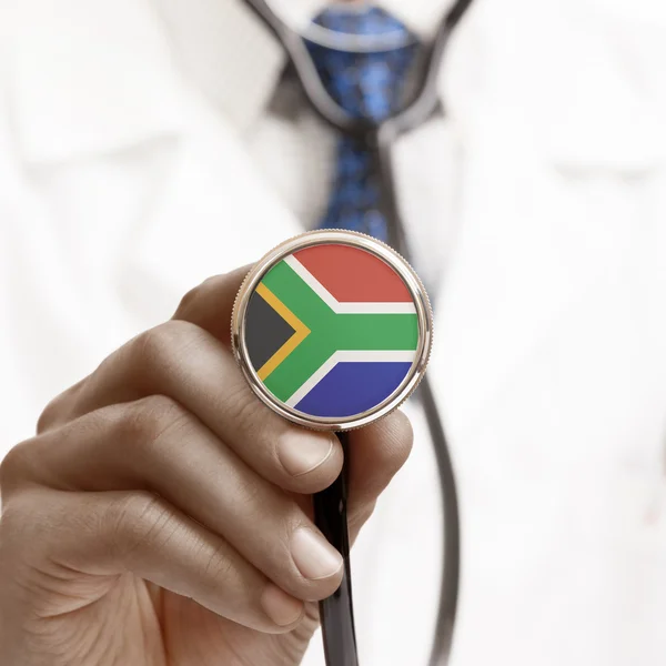 Stethoscope with national flag conceptual series - South Africa — Stock Photo, Image