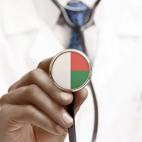 Stethoscope with national flag conceptual series - Madagascar — Stock Photo, Image