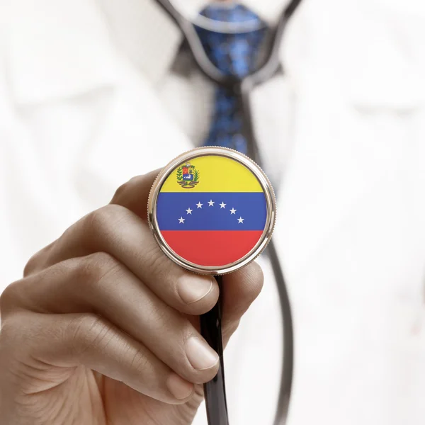 Stéthoscope avec série conceptuelle des drapeaux nationaux - Venezuela — Photo