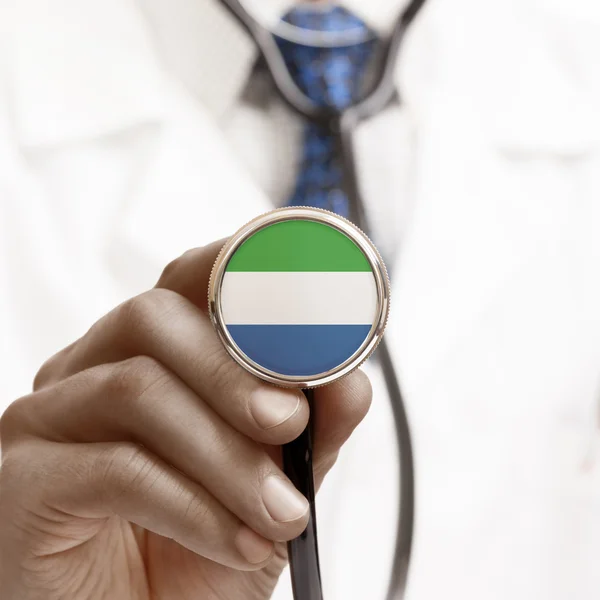 Stethoscope with national flag conceptual series - Sierra Leone — Stock Photo, Image