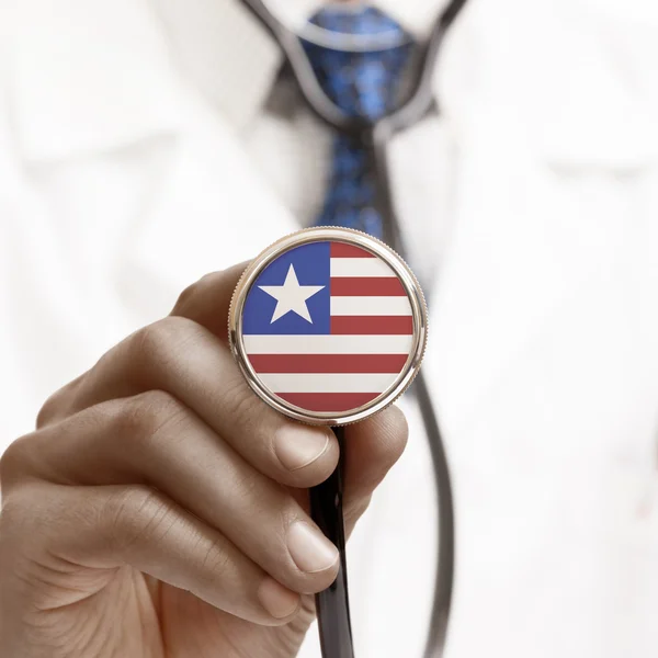 Stethoscope with national flag conceptual series - Liberia — Stock Photo, Image