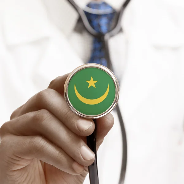 Stethoscope with national flag conceptual series - Mauritania — Stock Photo, Image