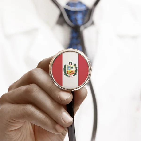 Stethoscope with national flag conceptual series - Peru — Stock Photo, Image