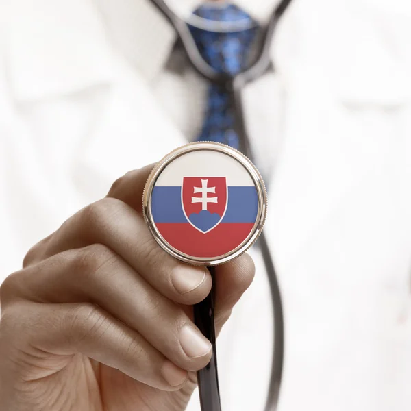 Stethoscope with national flag conceptual series - Slovakia — Stock Photo, Image