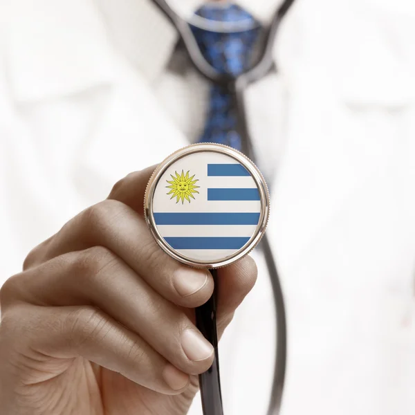 Stethoscope with national flag conceptual series - Uruguay — Stock Photo, Image