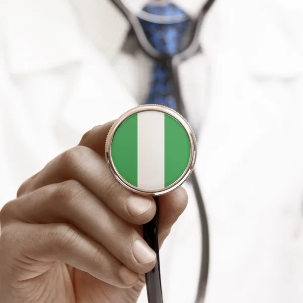 Stethoscope with national flag conceptual series - Nigeria — Stock Photo, Image