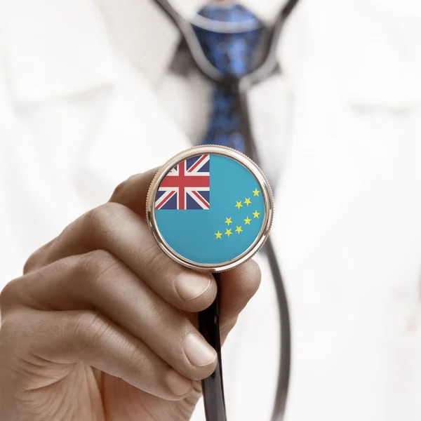 Stéthoscope avec série conceptuelle des drapeaux nationaux - Tuvalu — Photo