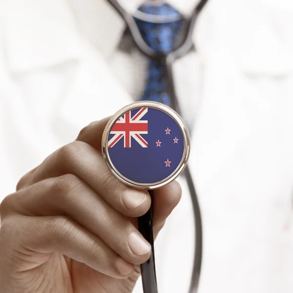 Stethoscope with national flag conceptual series - New Zealand — Stock Photo, Image