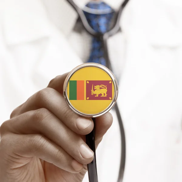 Stethoscope with national flag conceptual series - Sri Lanka — Stock Photo, Image