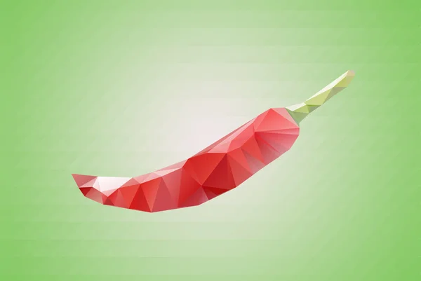 红辣椒胡椒孤立在绿色背景的几何图案 — 图库照片