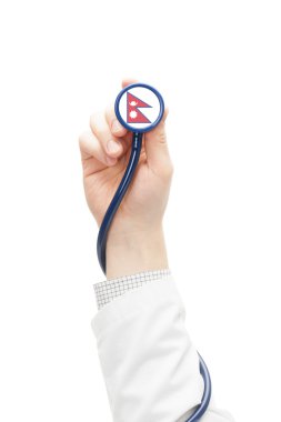 Stetoskop ile ulusal bayrak serisi - Nepal