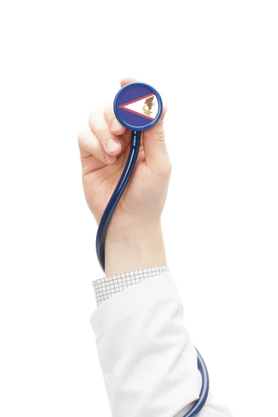 Stethoscope with national flag series - American Samoa — Stock Photo, Image