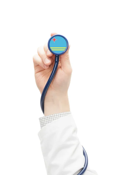 Stethoscope with national flag series - Aruba — Stock Photo, Image