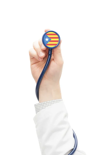 Stethoscope with national flag series - Estelada - Catalonia — Stock Photo, Image