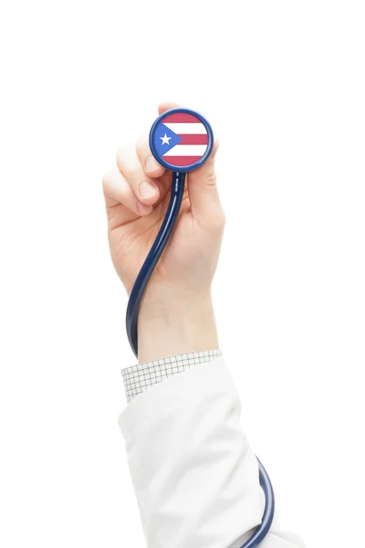 Stethoscope with national flag series - Puerto Rico — Stock Photo, Image