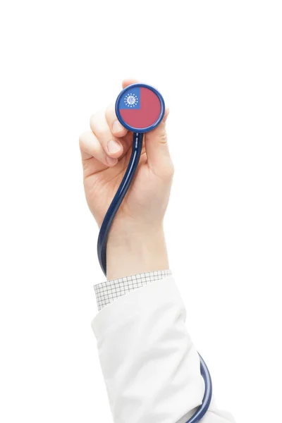 Stethoscope with national flag series - Myanmar — Stock Photo, Image