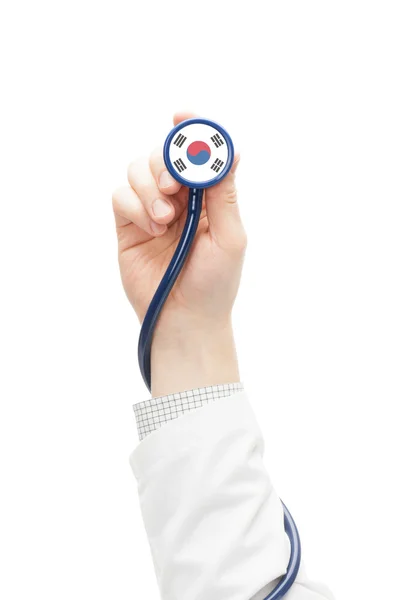 Stethoscope with national flag series - South Korea — Stock Photo, Image