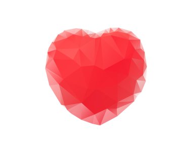 Beyaz zemin üzerine kırmızı kalp soyut resim