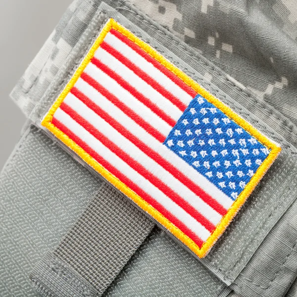 US flag patch on solder's uniform — Stock Photo, Image