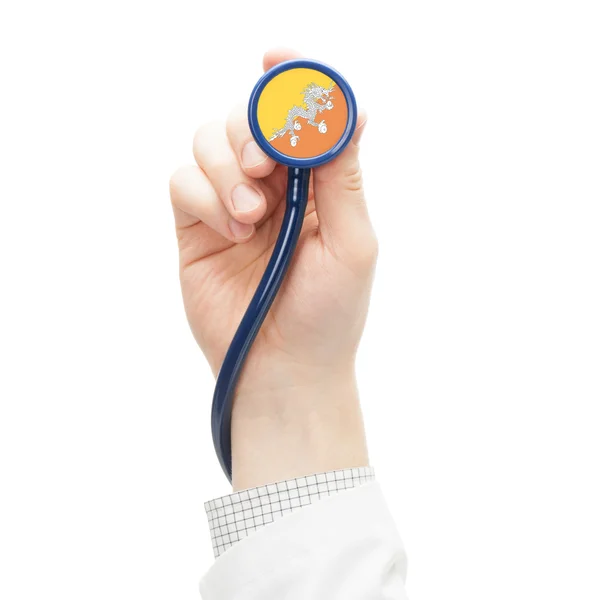 Stethoscope with flag series - Bhutan — Stock Photo, Image