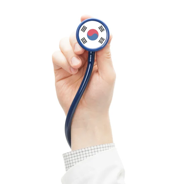 Stetoscopio con la serie delle bandiere - Corea del sud — Foto Stock