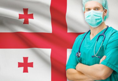 Surgeon with national flag on background series - Georgia clipart