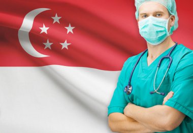 Cerrah ile arka plan serisi - Singapur ulusal bayrak