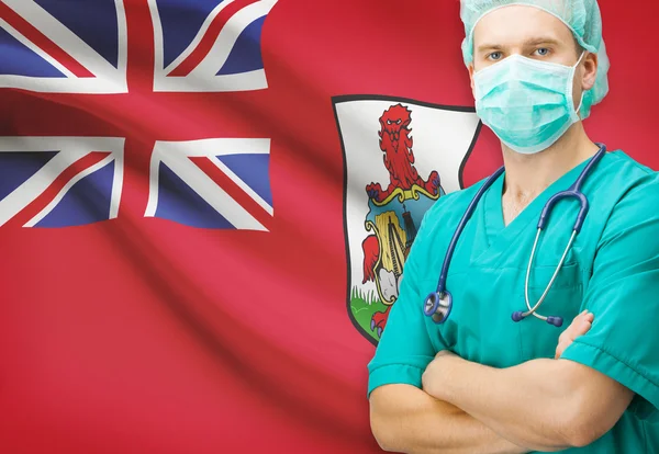 Surgeon with national flag on background series - Bermuda — Stock Photo, Image