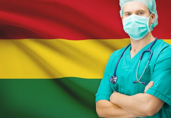 Chirurgien avec un drapeau national sur la série de fond - Bolivie — Photo