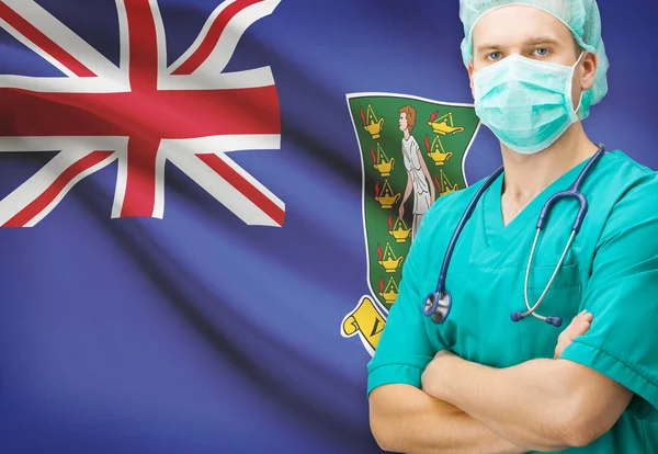 Surgeon with national flag on background series - British Virgin Islands — Stock Photo, Image