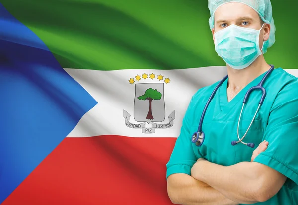 Kirurg med nationella flagga på bakgrunden serien - Ekvatorialguinea — Stockfoto