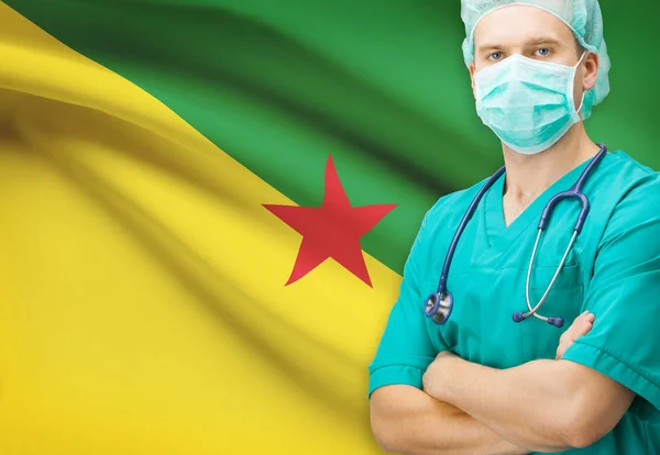 Surgeon with national flag on background series - French Guiana — Stock Photo, Image