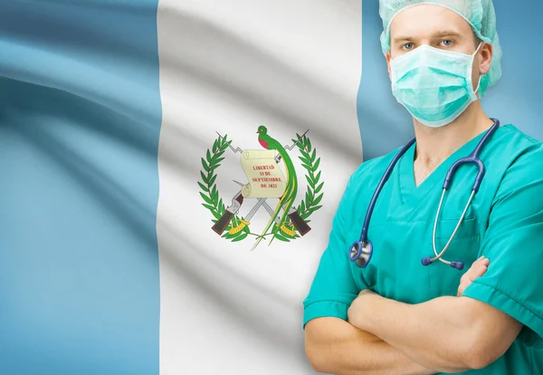 Surgeon with national flag on background series - Guatemala — Stock Photo, Image
