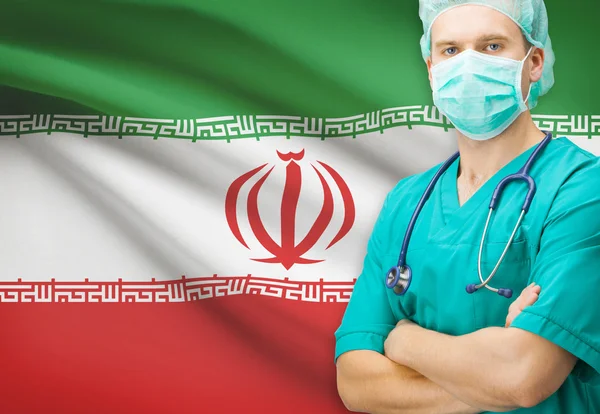 Chirurgien avec un drapeau national sur la série de fond - Iran — Photo