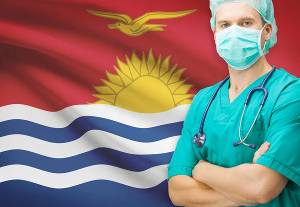 Surgeon with national flag on background series - Kiribati — Stock Photo, Image