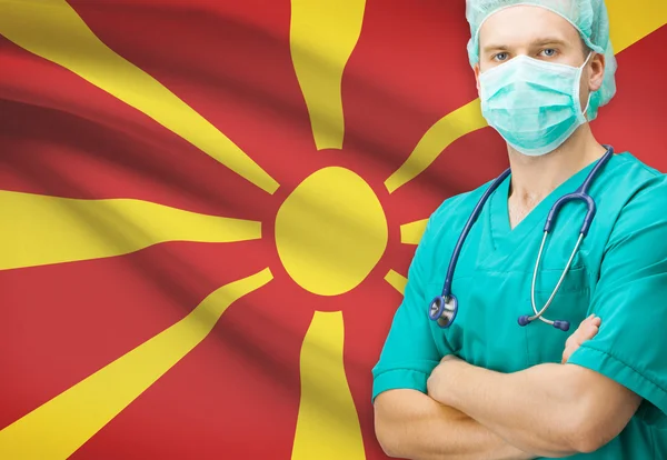 外科医生与背景系列-马其顿共和国国旗 — 图库照片