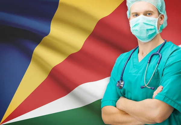 Surgeon with national flag on background series - Seychelles — Stock Photo, Image