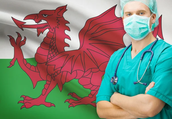Chirurg mit Nationalflagge auf Hintergrund-Serie - Wales — Stockfoto