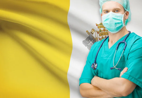 Surgeon with national flag on background series - Vatican City — Stock Photo, Image