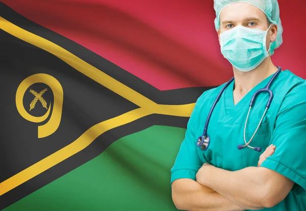 Surgeon with national flag on background series - Vanuatu — Stock Photo, Image