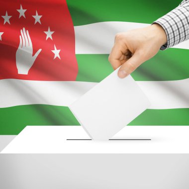 Arka plan - Abhazya Ulusal bayrağını ile oy sandığı