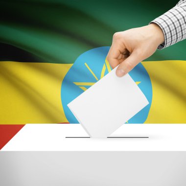 Arka plan - Etiyopya Ulusal bayrağını ile oy sandığı